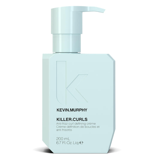KEVIN.MURPHY product front shot showing KILLER.CURLS bottle and benefit of frizz control