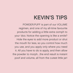 KEVIN.MURPHY Powder Puff label and ingredients closeup confirms sulfate-free benefit