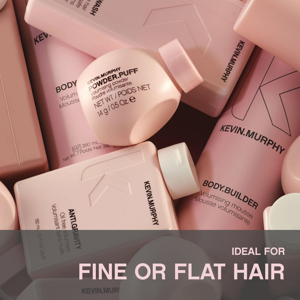 KEVIN.MURPHY Powder Puff size scale next to coin highlights travel-friendly 0.5 ounce