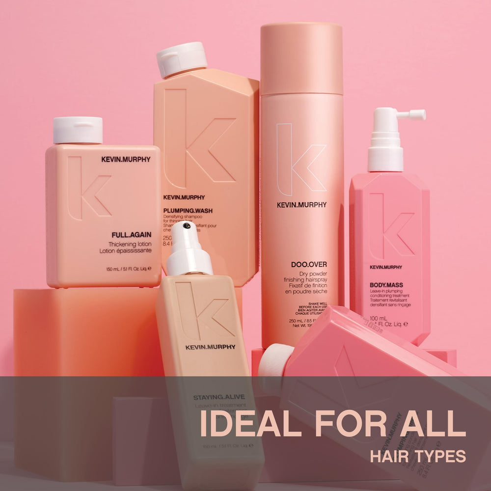 KEVIN.MURPHY droplets on hair ends illustrating sealed cuticle and shine