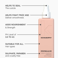 KEVIN.MURPHY bottle in hand showing 150ml scale and travel-friendly size