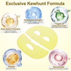 Kewhunt ingredients display with turmeric and collagen highlighting brightening