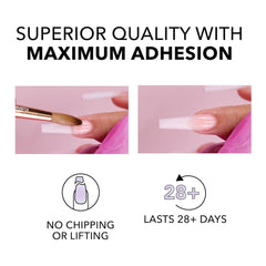 Kiara Sky monomer used with acrylic powder demonstrating strong adhesion benefit