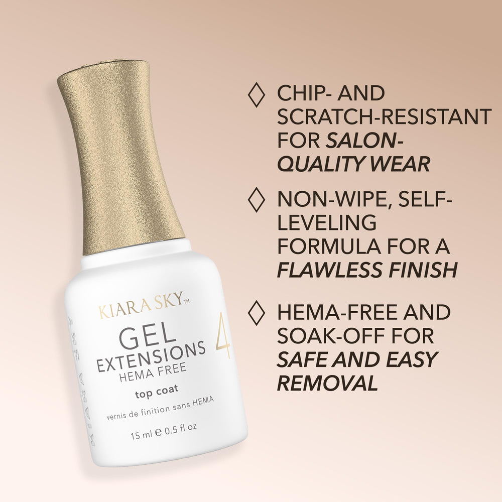 KIARA SKY top coat shown on finished nails highlighting long-lasting protection benefit