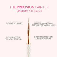 KIARA SKY brush in use creating thin gel lines on nail for professional detail