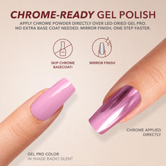 KIARA SKY finished manicure on hands in lifestyle setting emphasizing luxe look