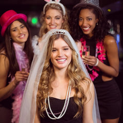 KICOSY bride wearing headband at wedding setting enhancing photos and presence