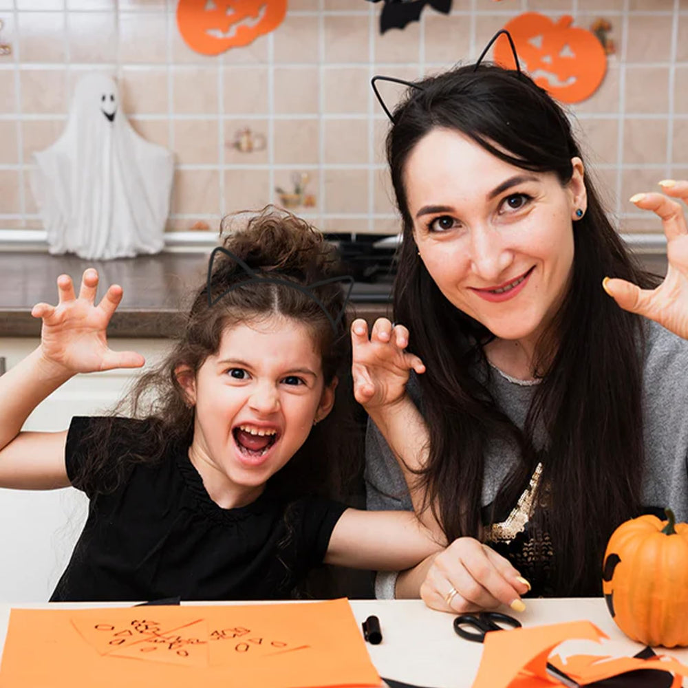 KICOSY cat ear headband worn at a party showing playful look and convenience