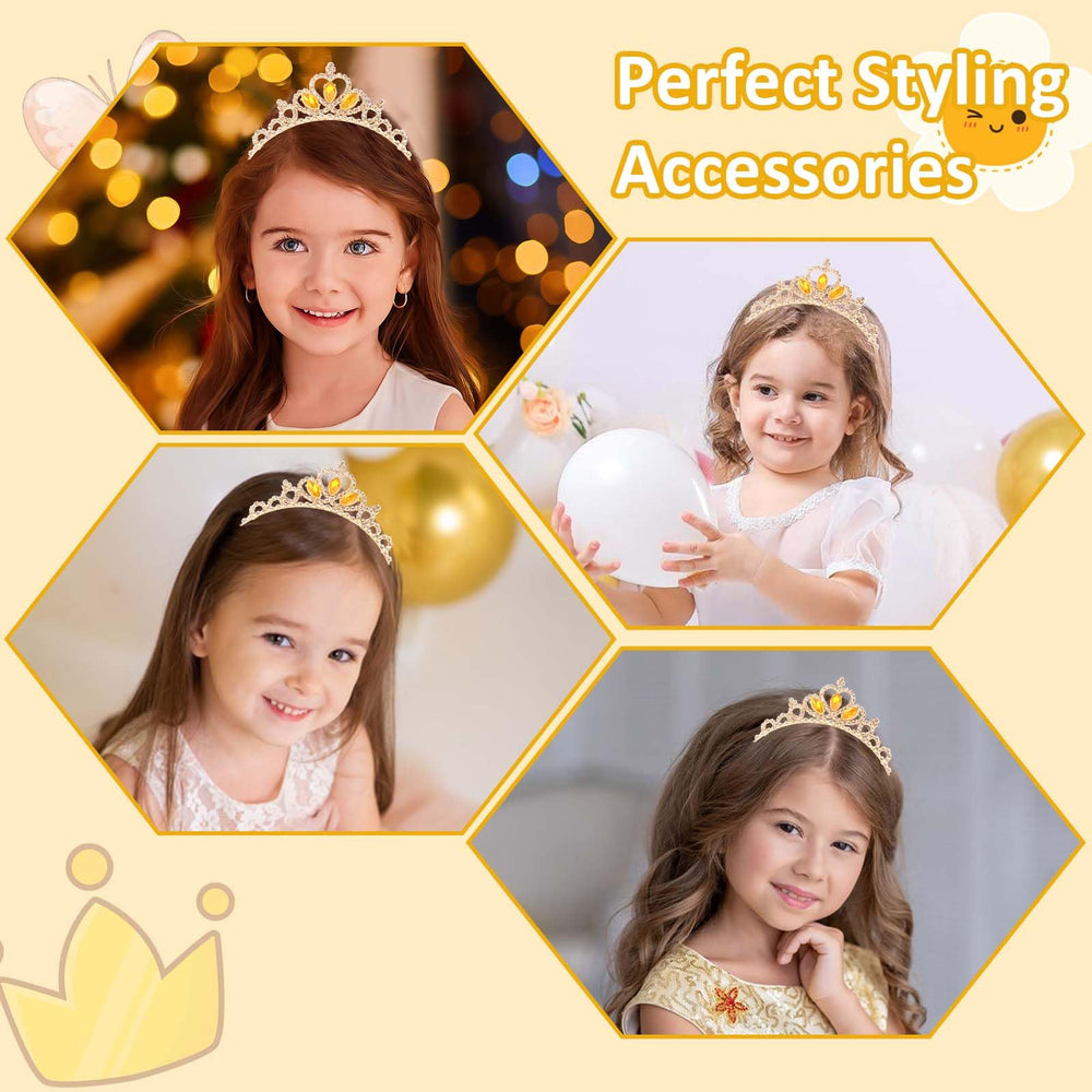 KICOSY child wearing princess tiara delivering joyful, photogenic look