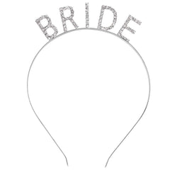 KICOSY front view bridal headband showing elegant silver sparkle and refined shape