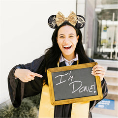 Kiddale headband worn at graduation party, comfortable fit and celebratory look
