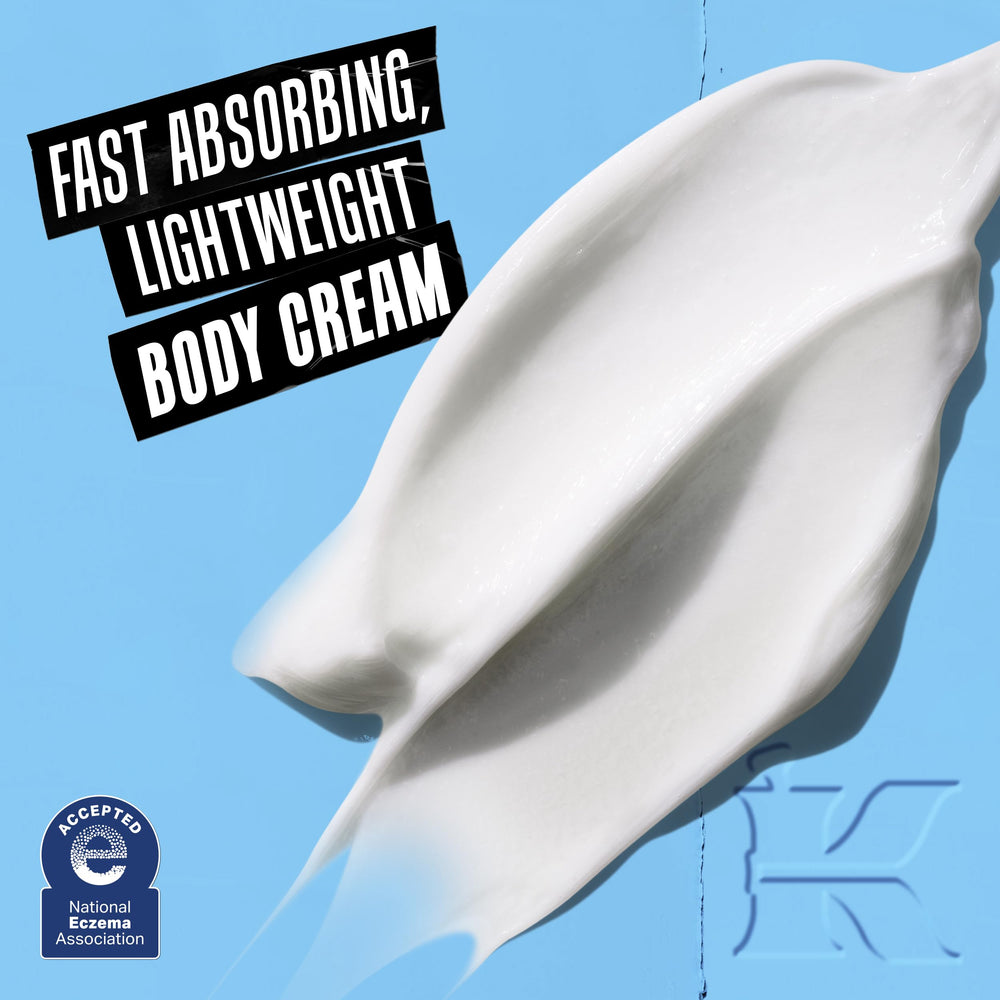 Kiehl's cream texture close-up showing lightweight, fast-absorbing finish
