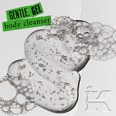 Kiehl's cleanser pouring to create gentle lather for easy rinse-off