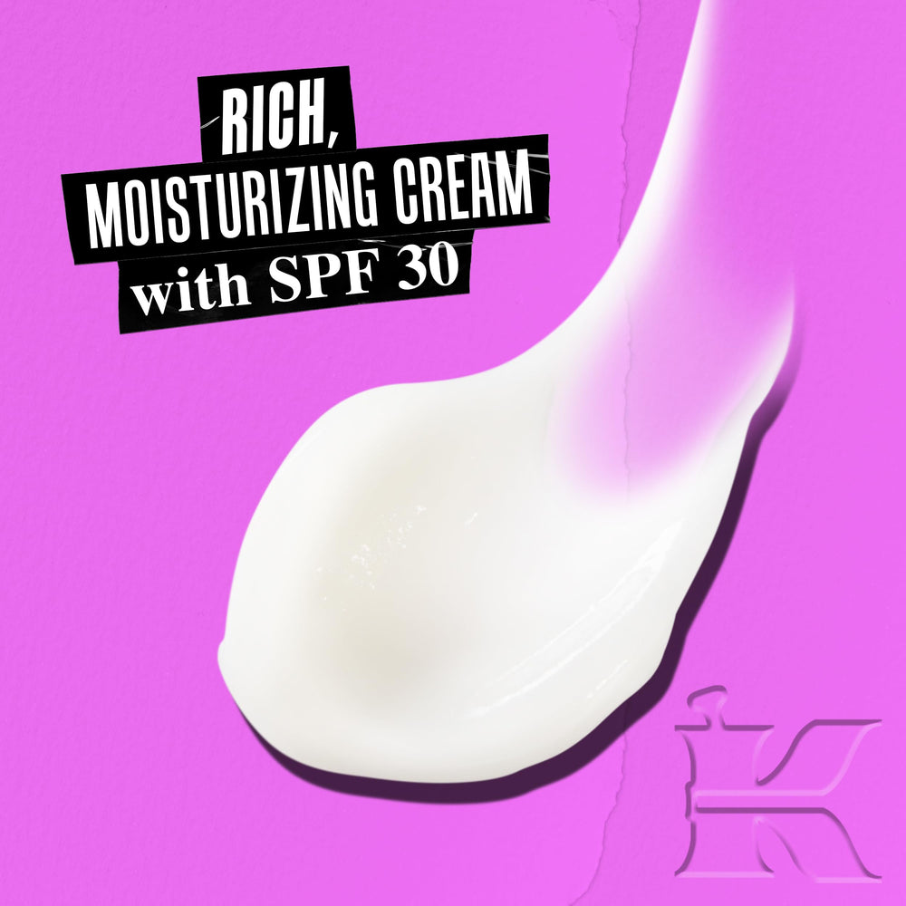 Kiehl's cream texture close-up illustrating smooth hydrating finish