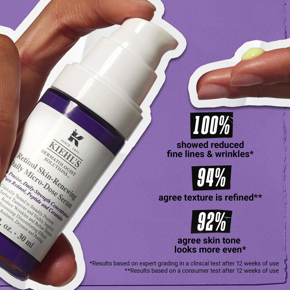 Kiehl's serum texture on hand, lightweight hydrating formula visible