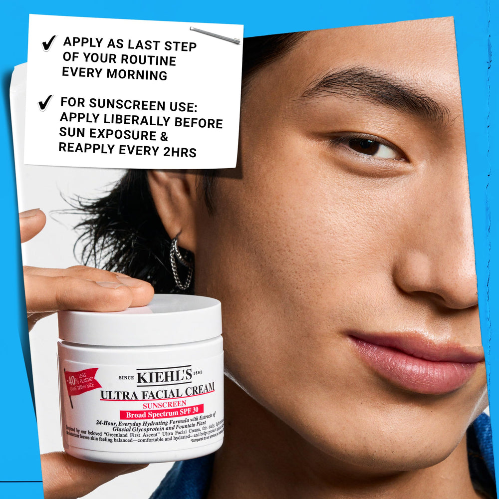 Kiehl's cream inside a travel bag demonstrating convenience for on-the-go protection