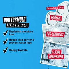 Kiehl's image of glacial glycoprotein ingredient emphasizing moisture retention benefit