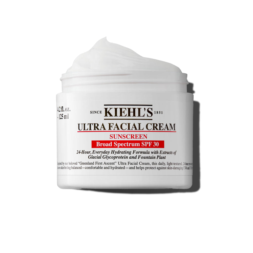 Kiehl's front-facing tube showing SPF 30 moisturizer protecting skin