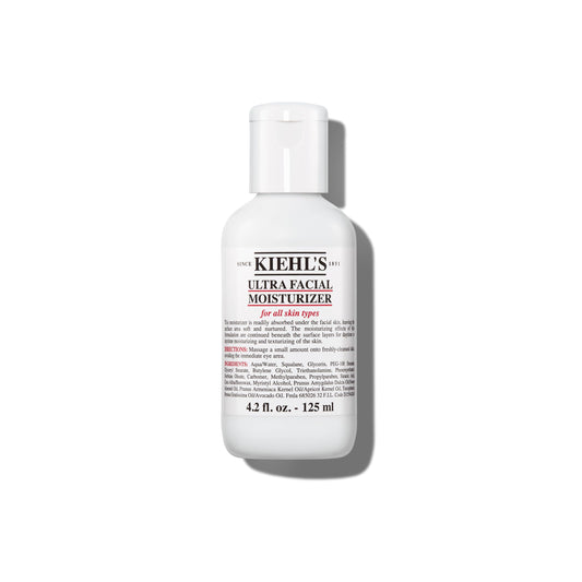 Kiehl's Ultra Facial moisturizer jar front view showing clean packaging and ingredient focus