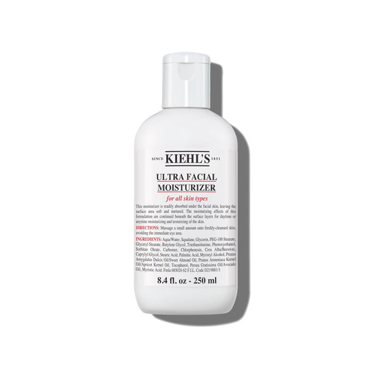 Kiehl's Ultra Facial Moisturizer jar front view showing clean packaging benefit of clarity