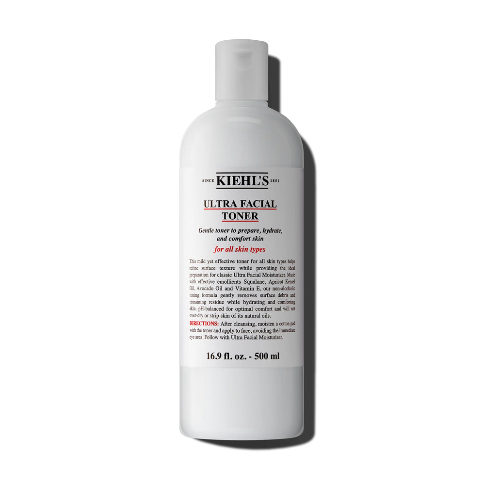 Kiehl's front bottle view showing clear label and size for easy identification and trust