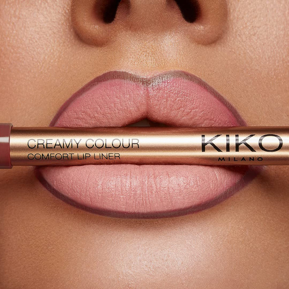 KIKO Milano lip liner on lips application demonstrating long-lasting, smudge-proof finish