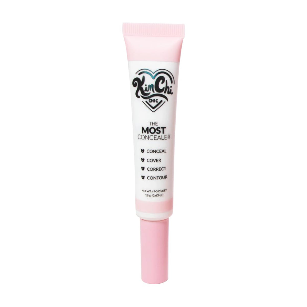 KimChiChic concealer applied under eye reducing dark circles visibly