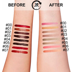 KIMIEYE before and after lips showing lasting matte tint effect