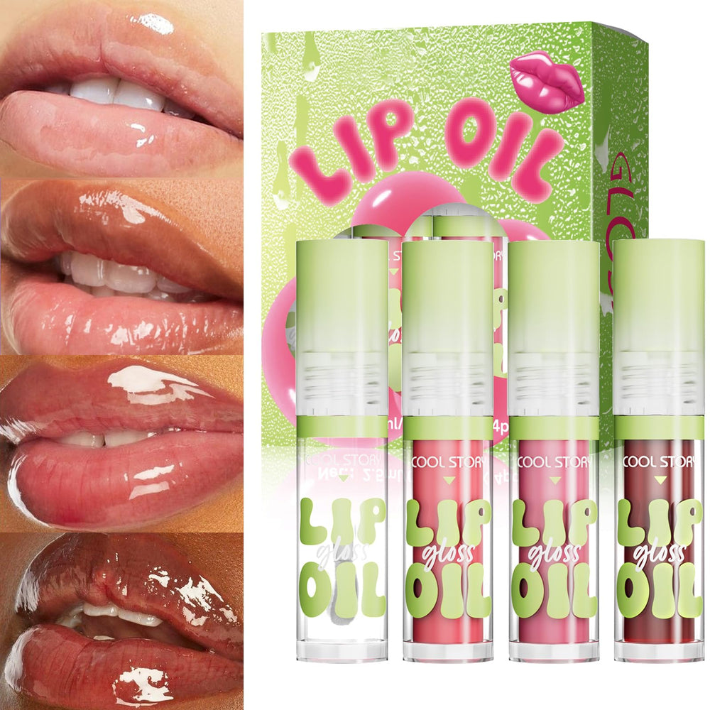 KIMIEYE front packaging showing four light hydrating lip oils for travel