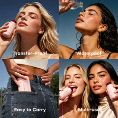 KIMUSE lip application close-up showing sheer color and comfortable wear