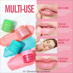 KIMUSE applying lip mask to lips at night demonstrating soothing overnight use