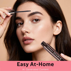 KIMUSE before and after brows showing fuller natural-looking tint