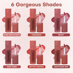 KIMUSE on model in daylight demonstrating natural glossy color payoff
