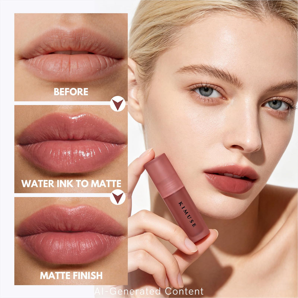 KIMUSE texture gloss swirl showing water-gel finish and moisturizing effect