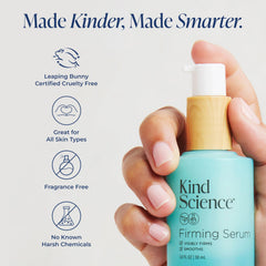 Small amount of Kind Science serum on hand showing lightweight non-greasy finish