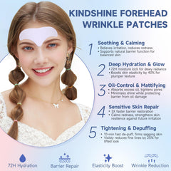 kindshine patch applied on forehead demonstrating comfortable overnight wear