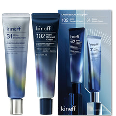 Kineff front packaging showing both day and night creams, clear duo benefit