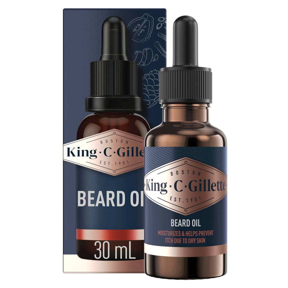 King C. Gillette front bottle view showing sleek packaging and clear branding benefit: easy identification