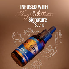 King C. Gillette arranged argan jojoba avocado nuts representing natural oils nourishment benefit