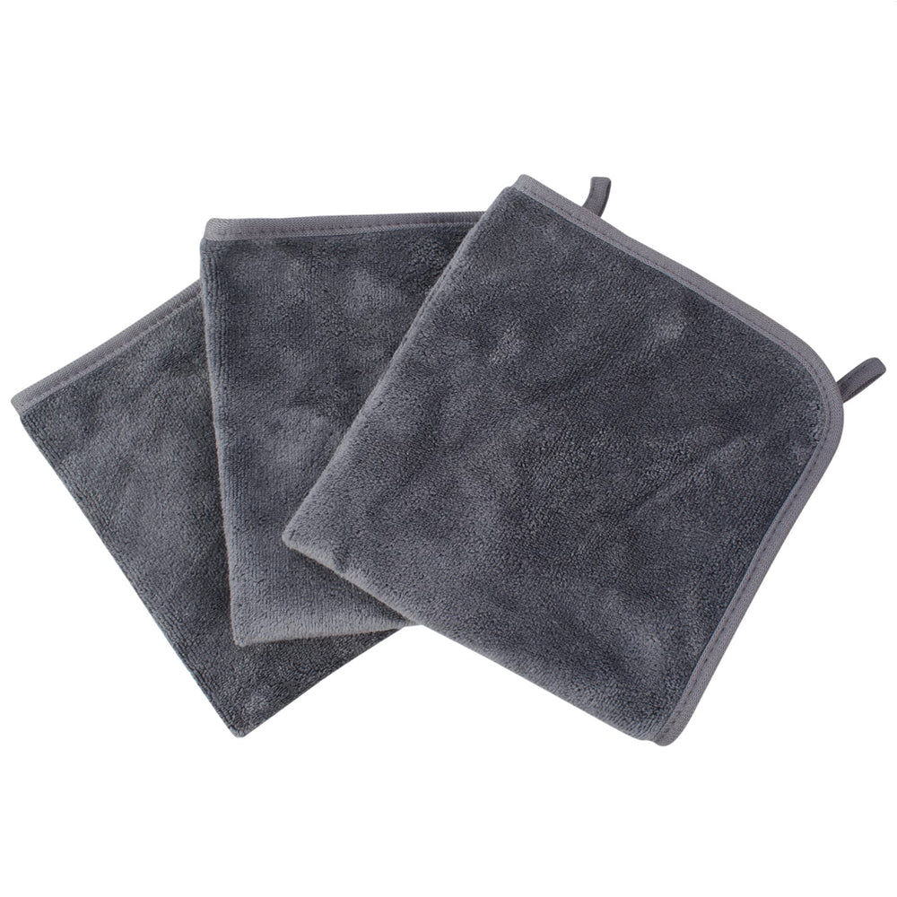 KinHwa front packaging showing three gray washcloths and product benefits