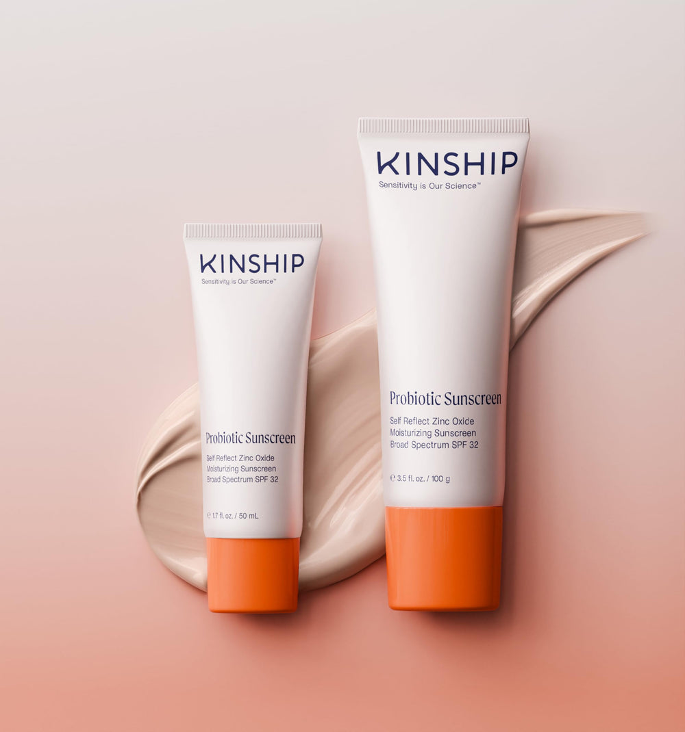 Kinship facial sunscreen used outdoors illustrating daily sun protection