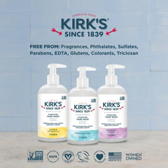 Kirk's bottle styled with coconut and aloe illustrating natural formula