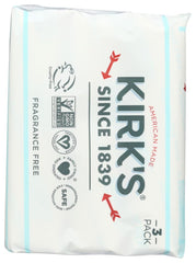 Kirk's soap bar close-up texture detail highlighting classic firm lather surface