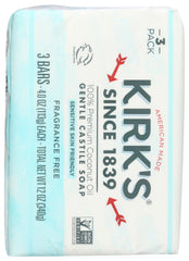 Kirk's single 4 oz bar front view highlighting size and clean design