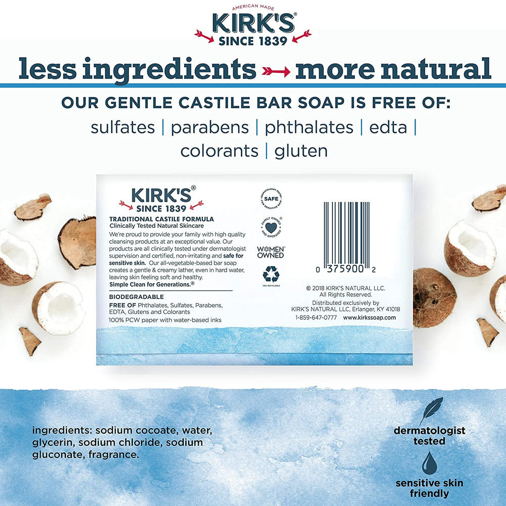 Kirk's Castile being used to wash hands showing gentle foam and thorough cleaning action