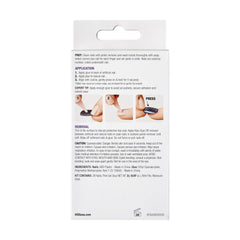 KISS nail held next to fingertip illustrating short length scale and coverage