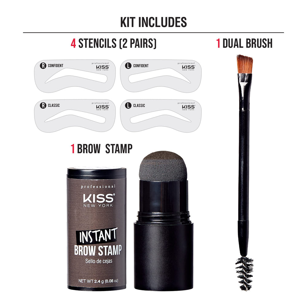 Kiss brow stamp cushion close-up demonstrates even powder application for consistent brows