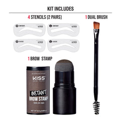 Kiss stencil set displayed with two arch shapes for matching brows
