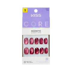 KISS Core front packaging displaying flaming purple nails and kit contents for easy selection