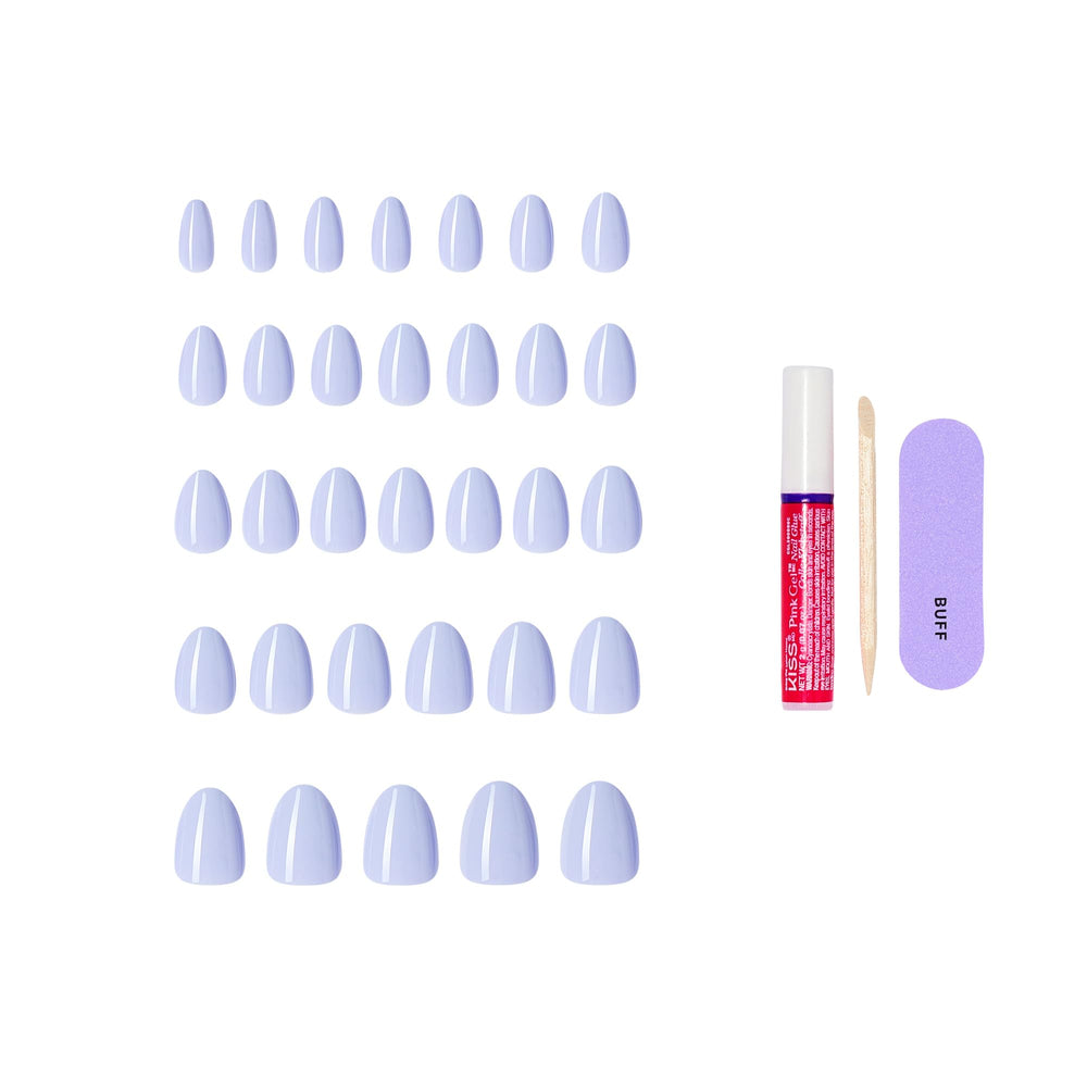 KISS included 2g glue, mini file, and manicure stick displayed for complete application
